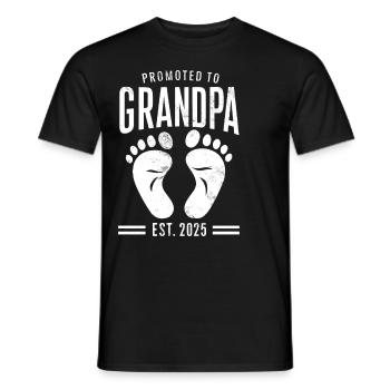 Promu à Grandpa Est 2025 Gender Reveal - T-shirt homme - noir - Devant - AI Model Male 178 light (178cm)