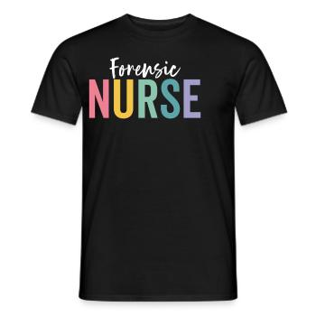 Forensic Nurse RN Nursing Funny Sane Nurse - Men's T-Shirt - black - Front - AI Model Male 178 light (178cm)