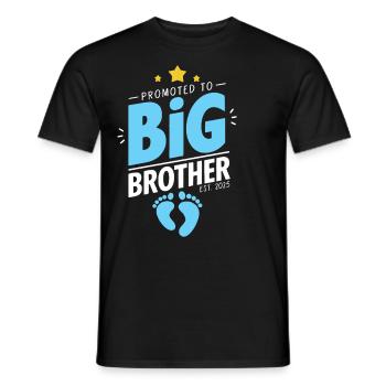 Promoted to Big Brother Est 2025 Funny Sibling - Men's T-Shirt - black - Front - AI Model Male 178 light (178cm)