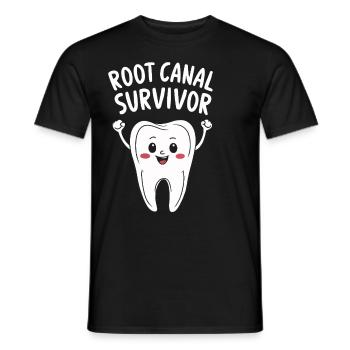 Canal radiculaire Survivor Tooth Dentiste Funny Dental - T-shirt homme - noir - Devant - AI Model Male 178 light (178cm)