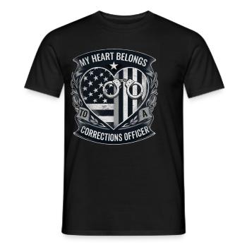 Justizvollzugsbeamter Ehefrau Strafverfolgungsbeamte Ehefrau - Männer T-Shirt - Schwarz - Vorne - AI Model Male 178 light (178cm)