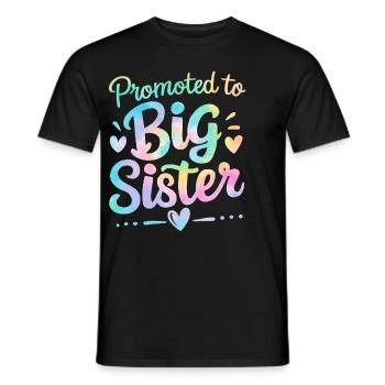 Promoted to Big Sister Tie Dye Oldest Sister - Men's T-Shirt - black - Front - AI Model Male 178 light (178cm)