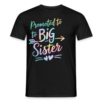 Promoted to Big Sister Tie Dye Gender Reveal - Men's T-Shirt - black - Front - AI Model Male 178 light (178cm)