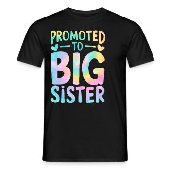 Promoted to Big Sister Tie Dye Gender Reveal - Men's T-Shirt - black - Front - AI Model Male 178 light (178cm)