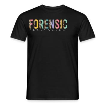 Scène de crime d’un demi-léopard - T-shirt homme - noir - Devant - AI Model Male 178 light (178cm)