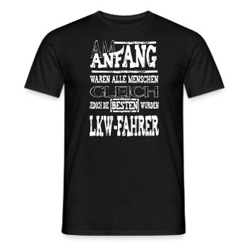 Am Anfang LKW-FAHRER - Männer T-Shirt - Schwarz - Vorne - AI Model Male 178 light (178cm)
