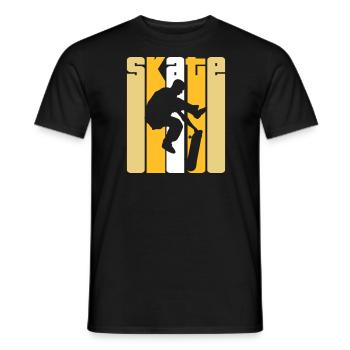 Skate Retro - Skater - Skateboard - Skateboarder - T-shirt homme - noir - Devant - AI Model Male 178 light (178cm)
