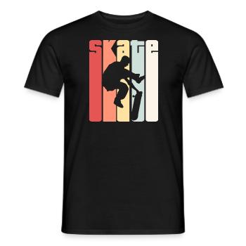 Rétro skateboard de patinage Skate Skateboard - T-shirt homme - noir - Devant - AI Model Male 178 light (178cm)