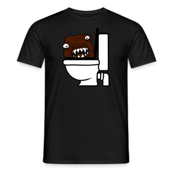 klo toilette scheisse kacke kot wc gefaehrlich baz - Männer T-Shirt - Schwarz - Vorne - AI Model Male 178 light (178cm)