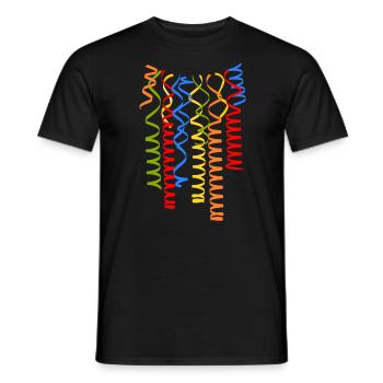 Luftschlangen Karneval Fasching Silvester Party - Männer T-Shirt - Schwarz - Vorne - AI Model Male 178 light (178cm)