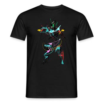 Abstract alien fighter - Men's T-Shirt - black - Front - AI Model Male 178 light (178cm)