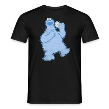 5 Rue Sésame Macaron Grignote dessin - T-shirt homme - noir - Devant - AI Model Male 178 light (178cm)