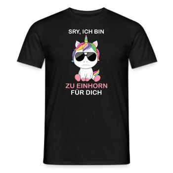 Einhorn Einhörner - Männer T-Shirt - Schwarz - Vorne - AI Model Male 178 light (178cm)