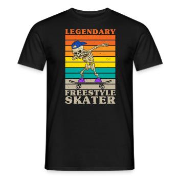 Dabbing Skeleton Skater Skateboard Longboard - Men's T-Shirt - black - Front - AI Model Male 178 light (178cm)
