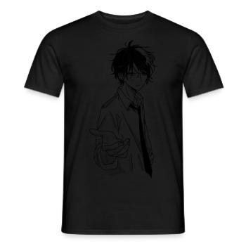 anime boy - Männer T-Shirt - Schwarz - Vorne - AI Model Male 178 light (178cm)
