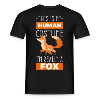 Fox Chicken Scarecrow Fox Fur Intelligence - Men's T-Shirt - black - Front - AI Model Male 178 light (178cm)