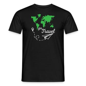 Go Travel - Männer T-Shirt - Schwarz - Vorne - AI Model Male 178 light (178cm)