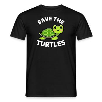 Niedliche Meeresschildkröte Rette die Schildkröten - Männer T-Shirt - Schwarz - Vorne - AI Model Male 178 light (178cm)