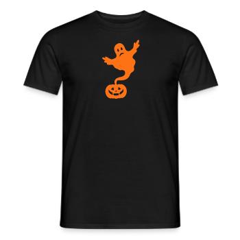 Lustiges Halloween Outfit Geist aus dem Kürbis - Männer T-Shirt - Schwarz - Vorne - AI Model Male 178 light (178cm)