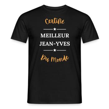 Certifié meilleur jean yves du monde - T-shirt homme - noir - Devant - AI Model Male 178 light (178cm)