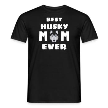 Meilleure maman Husky Jamais Chien Fête des mères Husky - T-shirt homme - noir - Devant - AI Model Male 178 light (178cm)