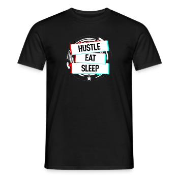 Hustle Manger Dormir - T-shirt homme - noir - Devant - AI Model Male 178 light (178cm)