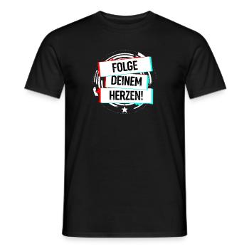 Folge Deinem Herzen! - Männer T-Shirt - Schwarz - Vorne - AI Model Male 178 light (178cm)
