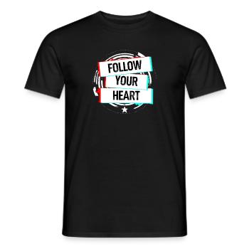 Follow your Heart - Men's T-Shirt - black - Front - AI Model Male 178 light (178cm)