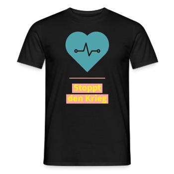 Stoppt den Krieg Ein Herz für die Ukraine - Männer T-Shirt - Schwarz - Vorne - AI Model Male 178 light (178cm)