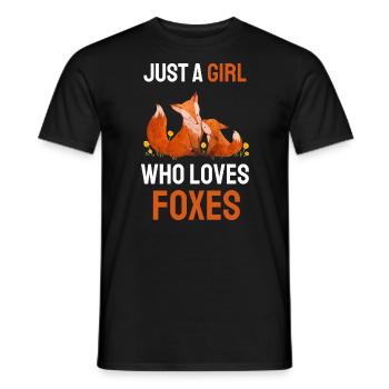Forest animal nature girl gift fox - Men's T-Shirt - black - Front - AI Model Male 178 light (178cm)
