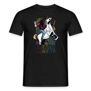 Death Metal Einhorn Musik Metal Head Rocker Heavy - Männer T-Shirt - Schwarz - Vorne - AI Model Male 178 light (178cm)