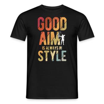 Bogenschießen Archery - Männer T-Shirt - Schwarz - Vorne - AI Model Male 178 light (178cm)