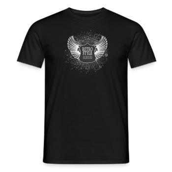 design logo les ailes retro style - T-shirt homme - noir - Devant - AI Model Male 178 light (178cm)