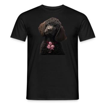 Caniche Saint-Valentin - T-shirt homme - noir - Devant - AI Model Male 178 light (178cm)