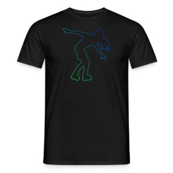 Women Men's Roller Skates Roller Skating Skate - Men's T-Shirt - black - Front - AI Model Male 178 light (178cm)