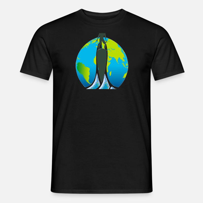 Surf the world - Männer T-Shirt - Schwarz