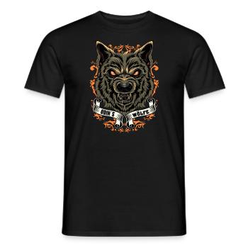 Wolf Odin Wikinger Motiv - Männer T-Shirt - Schwarz - Vorne - AI Model Male 178 light (178cm)