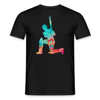 Cricket-Spieler in Popart - Männer T-Shirt - Schwarz - Vorne - AI Model Male 178 light (178cm)