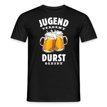 Jugend vergeht Durst bleibt - Bier trinken Spruch - Männer T-Shirt - Schwarz - Vorne - AI Model Male 178 light (178cm)