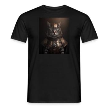 Chat guerrier - T-shirt homme - noir - Devant - AI Model Male 178 light (178cm)