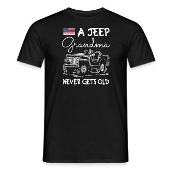 A Grandma Never Gets Old - Men's T-Shirt - black - Front - AI Model Male 178 light (178cm)