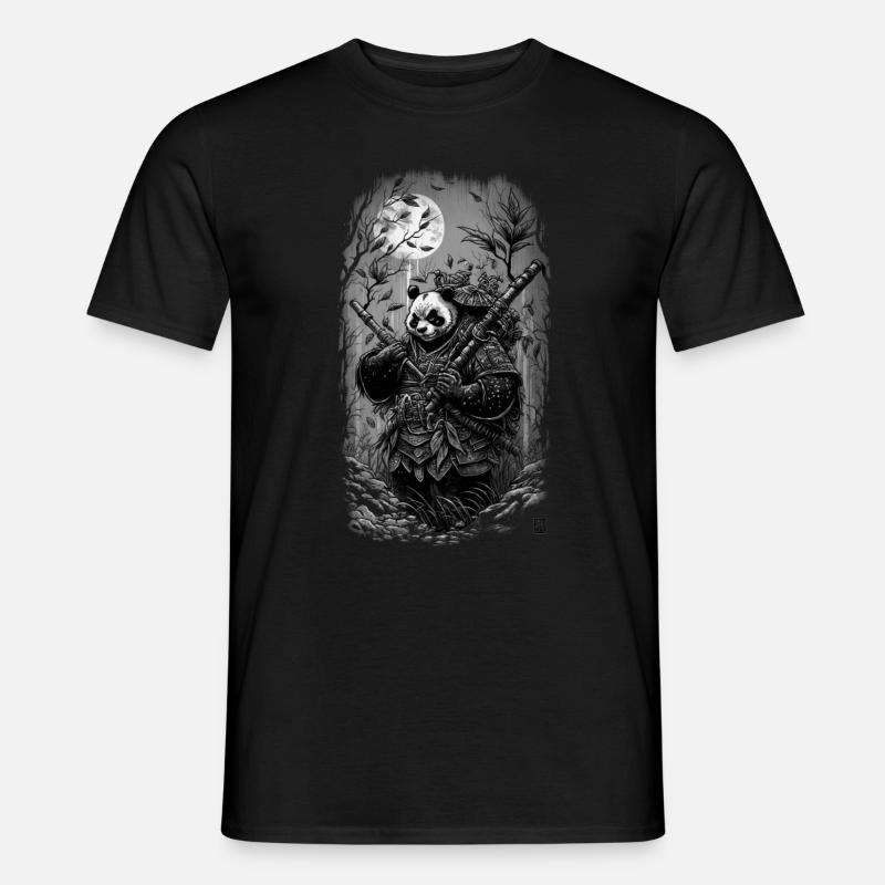 panda samurai - Männer T-Shirt - Schwarz