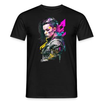 No105 - Männer T-Shirt - Schwarz - Vorne - AI Model Male 178 light (178cm)