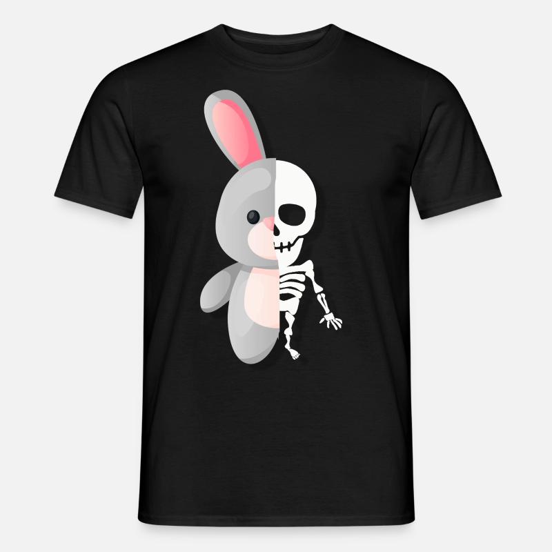Crazy Hase Skelett - Männer T-Shirt - Schwarz