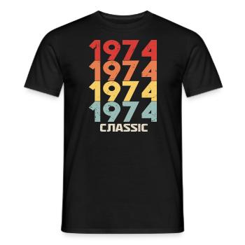 1974 Jubiläum im klassischen Vintage-Stil 1974 - Männer T-Shirt - Schwarz - Vorne - AI Model Male 178 light (178cm)