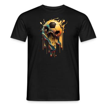 Melting football - Men's T-Shirt - black - Front - AI Model Male 178 light (178cm)