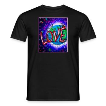 Jesus Love - on earth for love - Men's T-Shirt - black - Front - AI Model Male 178 light (178cm)