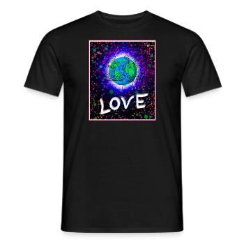 Learning to love Christ Jesus on earth. - Men's T-Shirt - black - Front - AI Model Male 178 light (178cm)