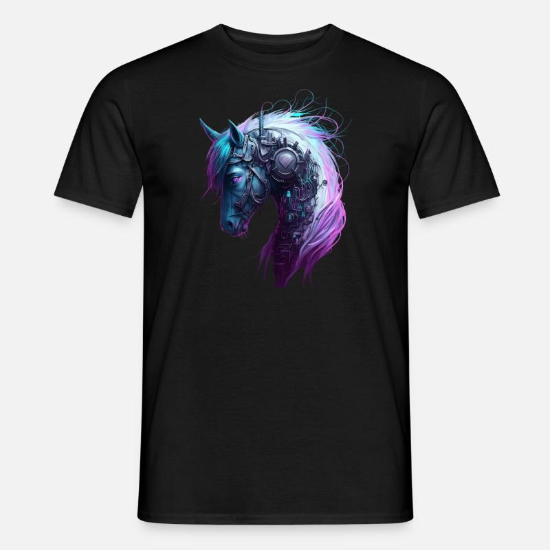 Cyborg Einhorn - Männer T-Shirt - Schwarz