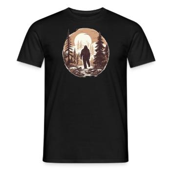 Wald Bäume Yeti Geschenk Sonnenuntergang Bigfoot - Männer T-Shirt - Schwarz - Vorne - AI Model Male 178 light (178cm)